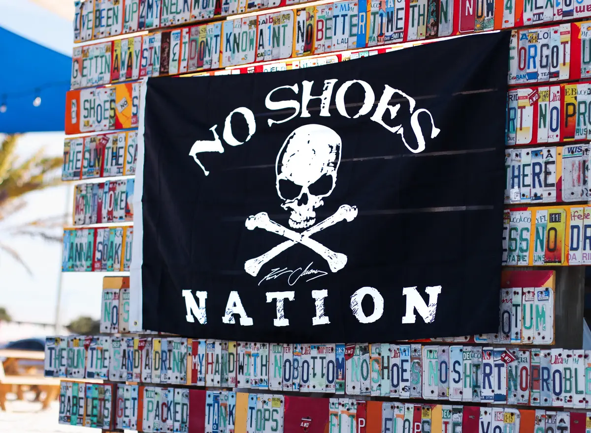 Flora-Bama No Shoes Nation Large Flag 1