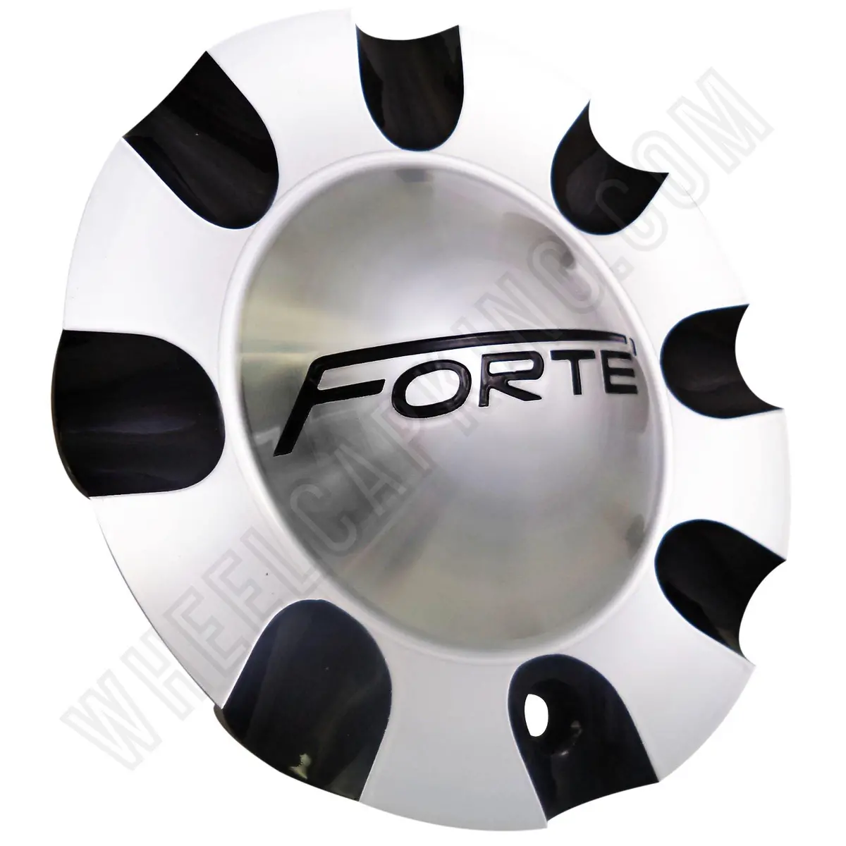 Forte Wheels Black And Silver Custom Wheel Center Cap Caps Set 4 # C-096-1 1