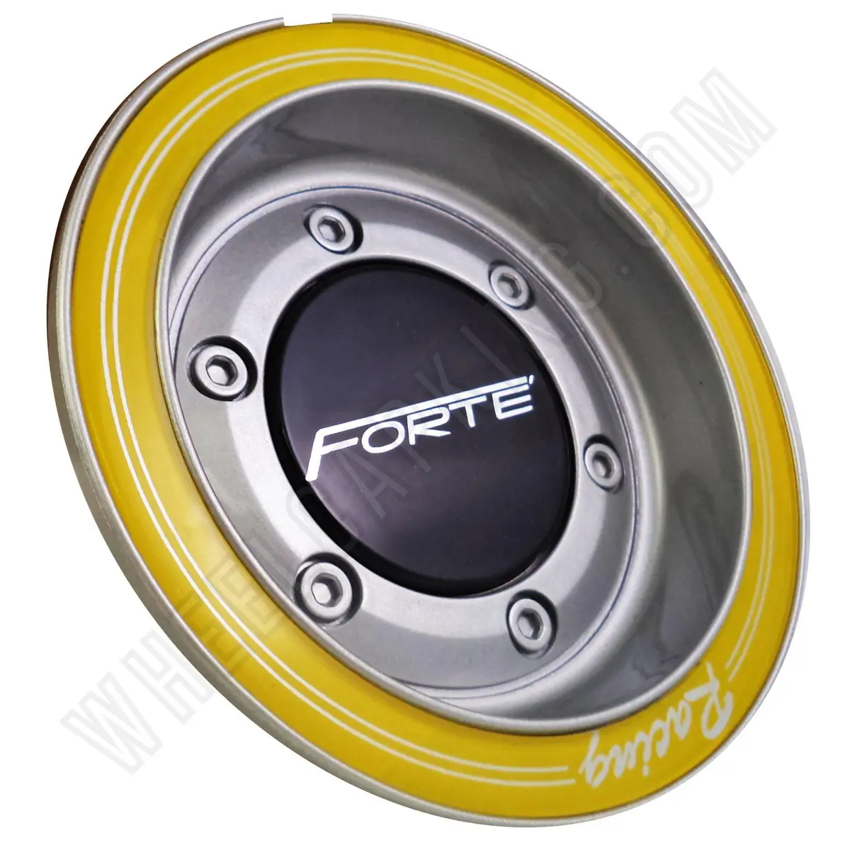 Forte Wheels Silver & Yellow Custom Wheel Center Cap Caps Set Of 1 # F26 Hede New! 1