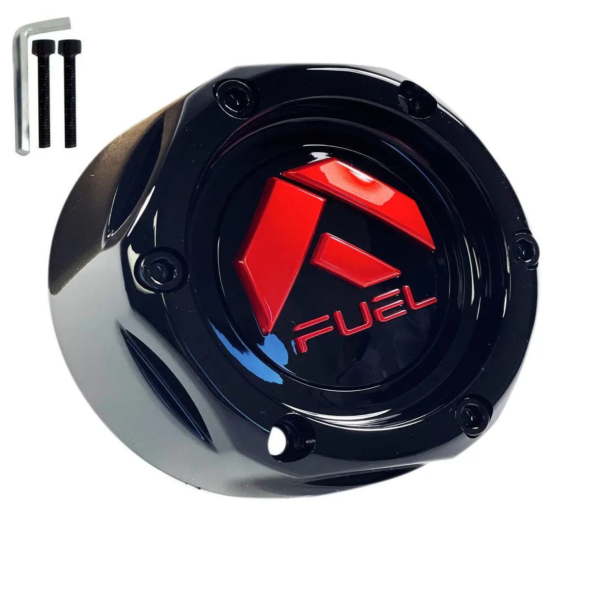 Fuel Offroad Wheels Gloss Black / Red Logo Custom Wheel Center Cap # 1003-42Gbq (4 Caps) 1