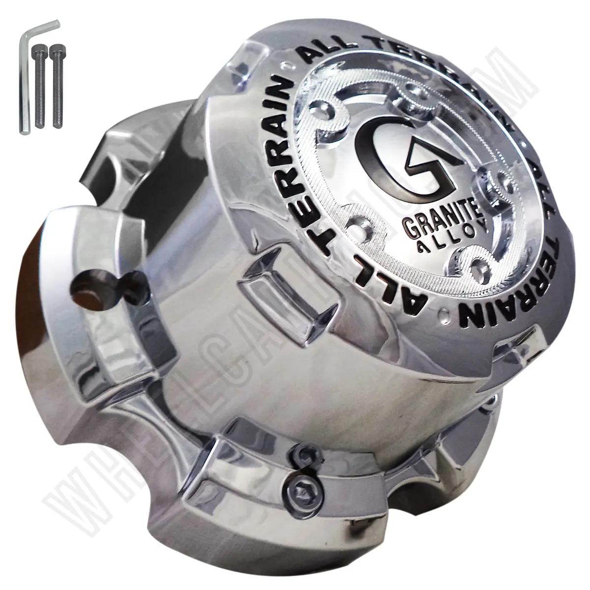 Granite Alloy Wheels Chrome Custom Wheel Center Caps # 89-9857G (1 Cap) 1