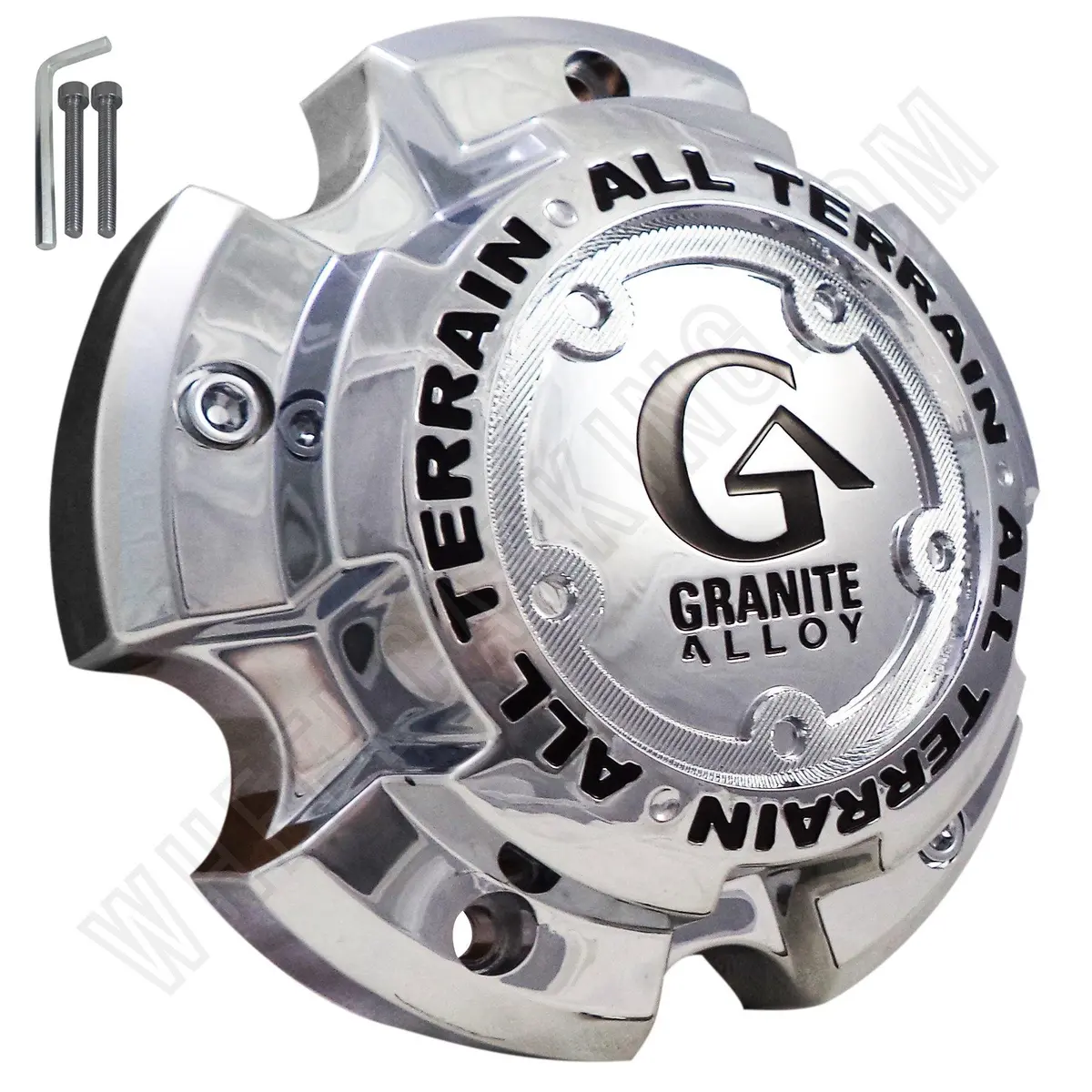 Granite Alloy Wheels Chrome Custom Wheel Center Caps # 89-9850G (4 Caps) 1