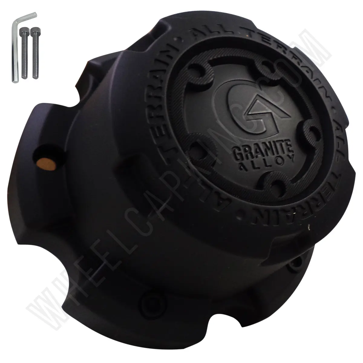 Granite Alloy Wheels Flat Black Custom Wheel Center Caps # 89-9857G (1 Cap) 1
