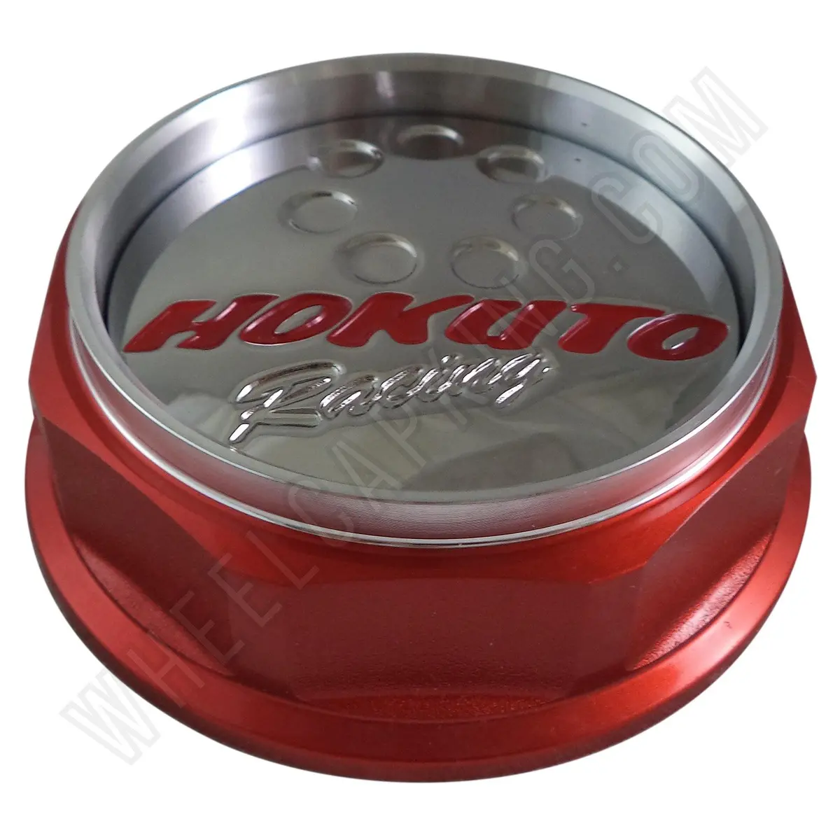 Hokuto Racing Wheels Chrome / Red Custom Wheel Center Cap (1 Cap) 1