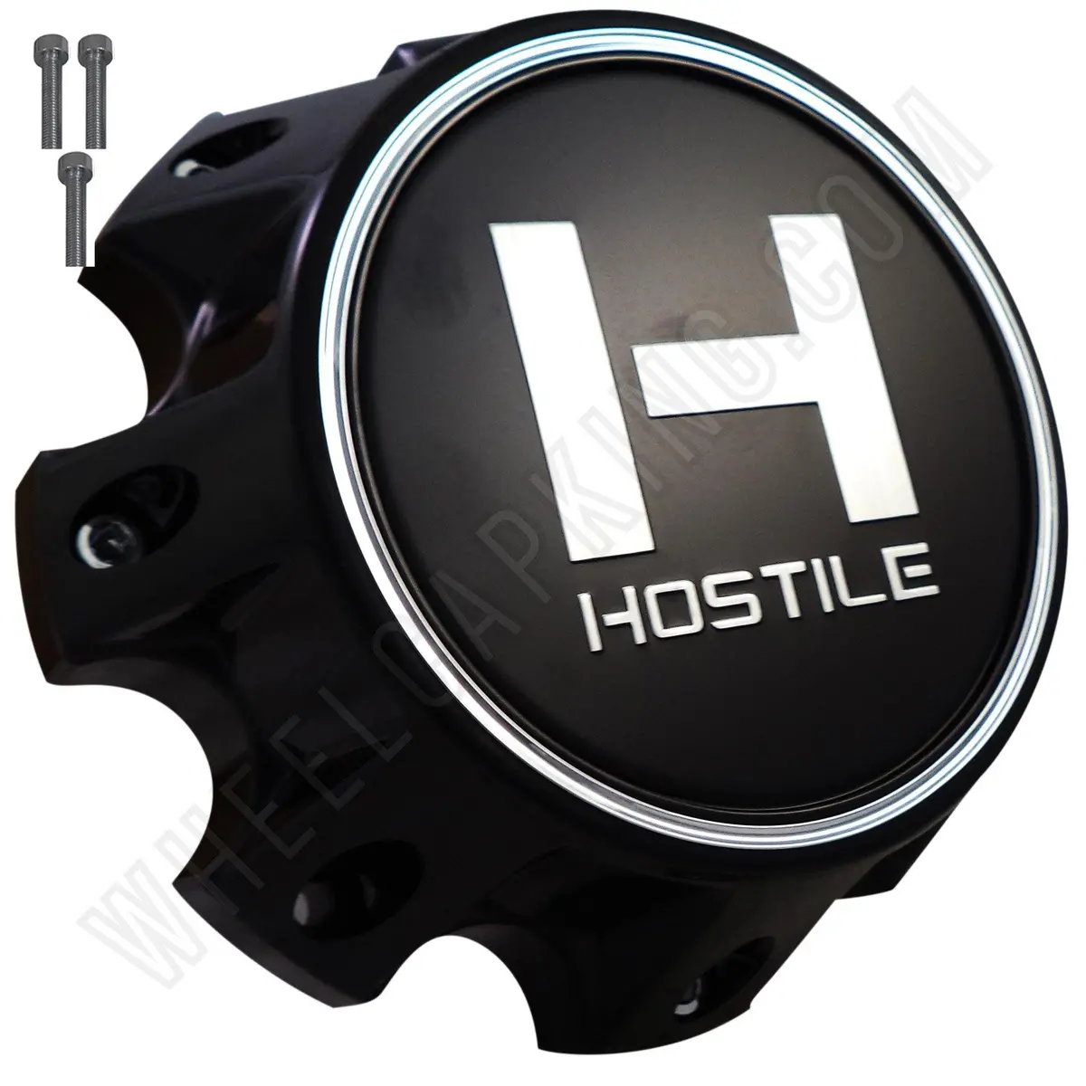 Hostile Wheels Gloss Black / Black H Logo Center Cap # Hc-8003 / Hc-8003Gb (1 Cap) 8-165.1& 8-170 1