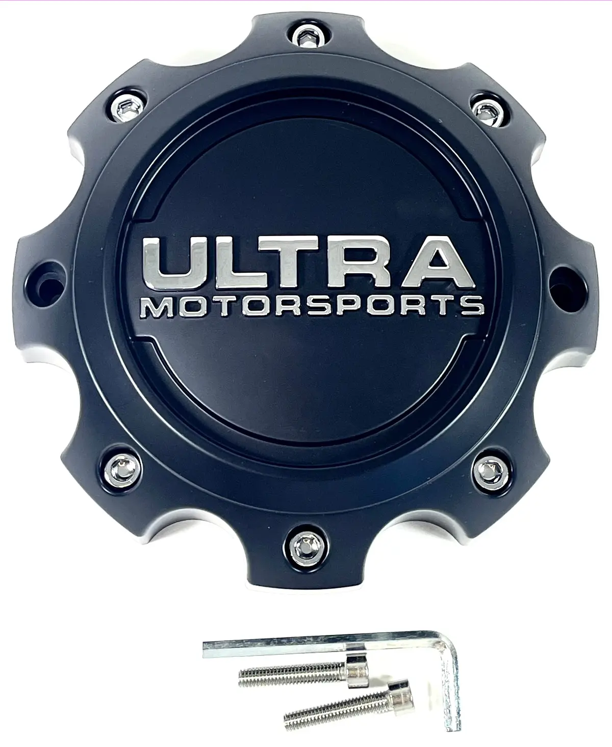 Ultra Motorsports Wheels Flat Black Custom Wheel Center Caps # 89-9779 (4 Caps) 1