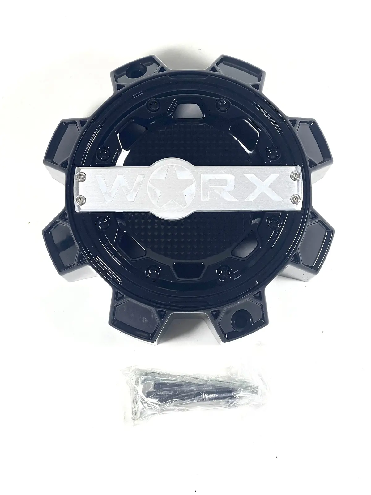 Worx Wheel Center Caps Worx Alloy Gloss Black 8-Lug Wrx-0081Bk 1700S01 (4 Caps) + Screws 1