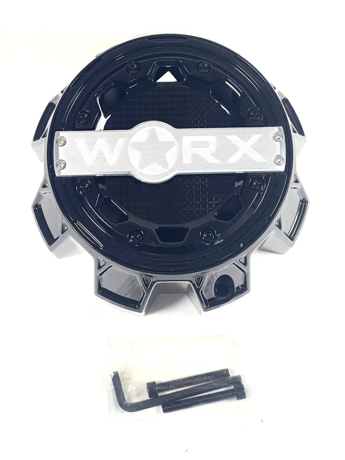 Worx / Ultra Motorsports Gloss Black Wheel Center Cap 83182090F-1B A89-0087Bk + Screws 1