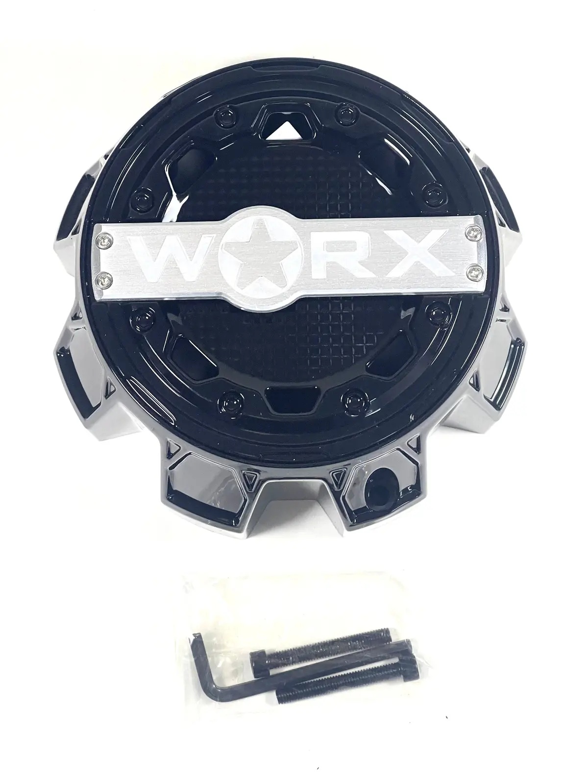 Worx / Ultra Motorsports Gloss Black Wheel Center Cap 83182090F-1B A89-0087Bk (4 Caps) + Screws 1