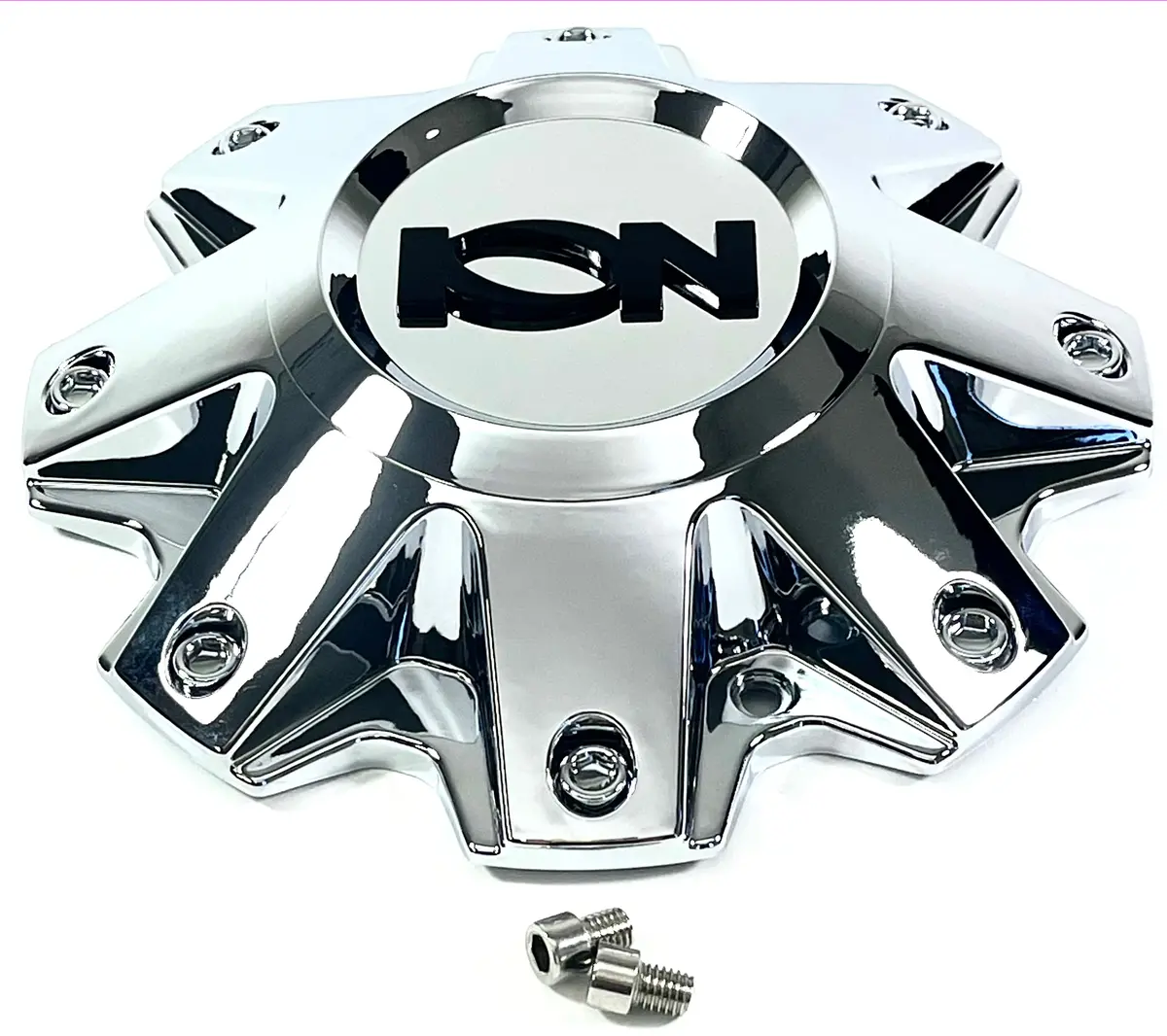 Ion Alloy Wheels # C-496-2 Chrome Wheel Center Hub Cap 8-1/2"Od Bolt-On For 181 (4 Caps) 1