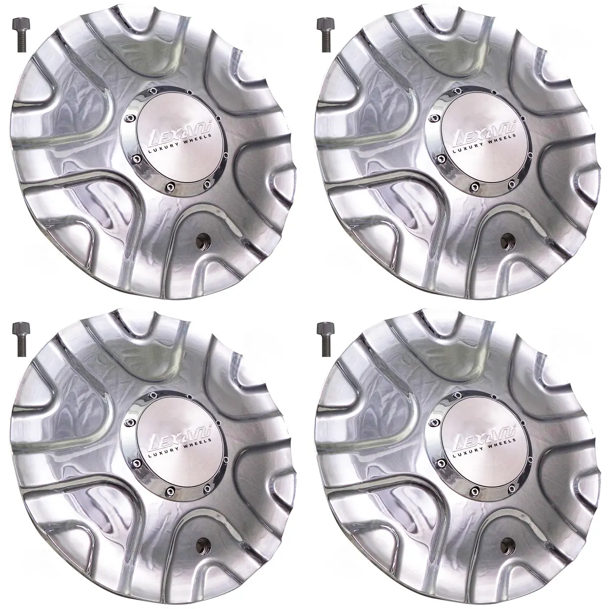 Lexani Wheels Chrome Custom Wheel Center Cap # Ms-Cap-L139 (4 Caps) 2