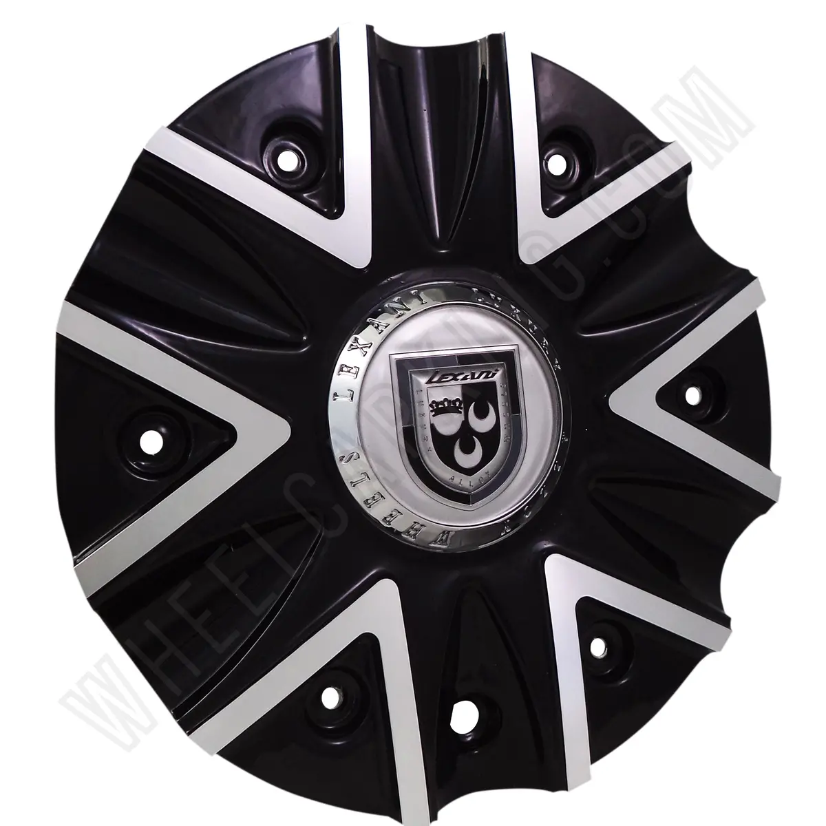 Lexani Wheels 009-2810-Al Machine Black/Silver Custom Wheel Center Cap (4 Caps) 1