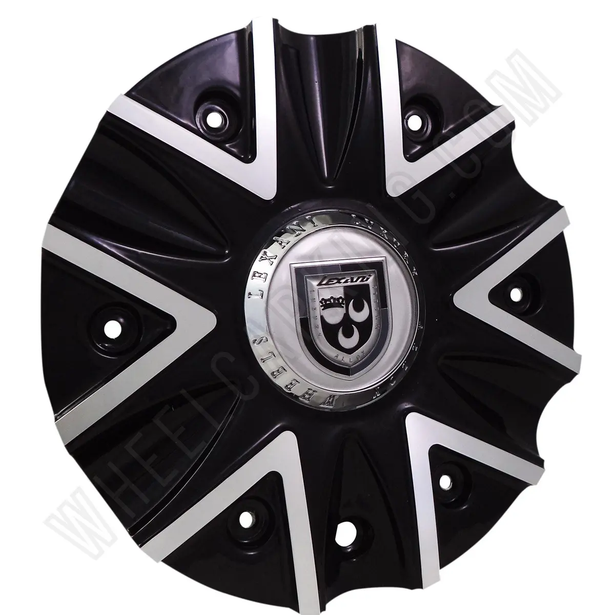 Lexani Wheels 009-2810-Al Machine Black/Silver Custom Wheel Center Cap (1 Cap) 1