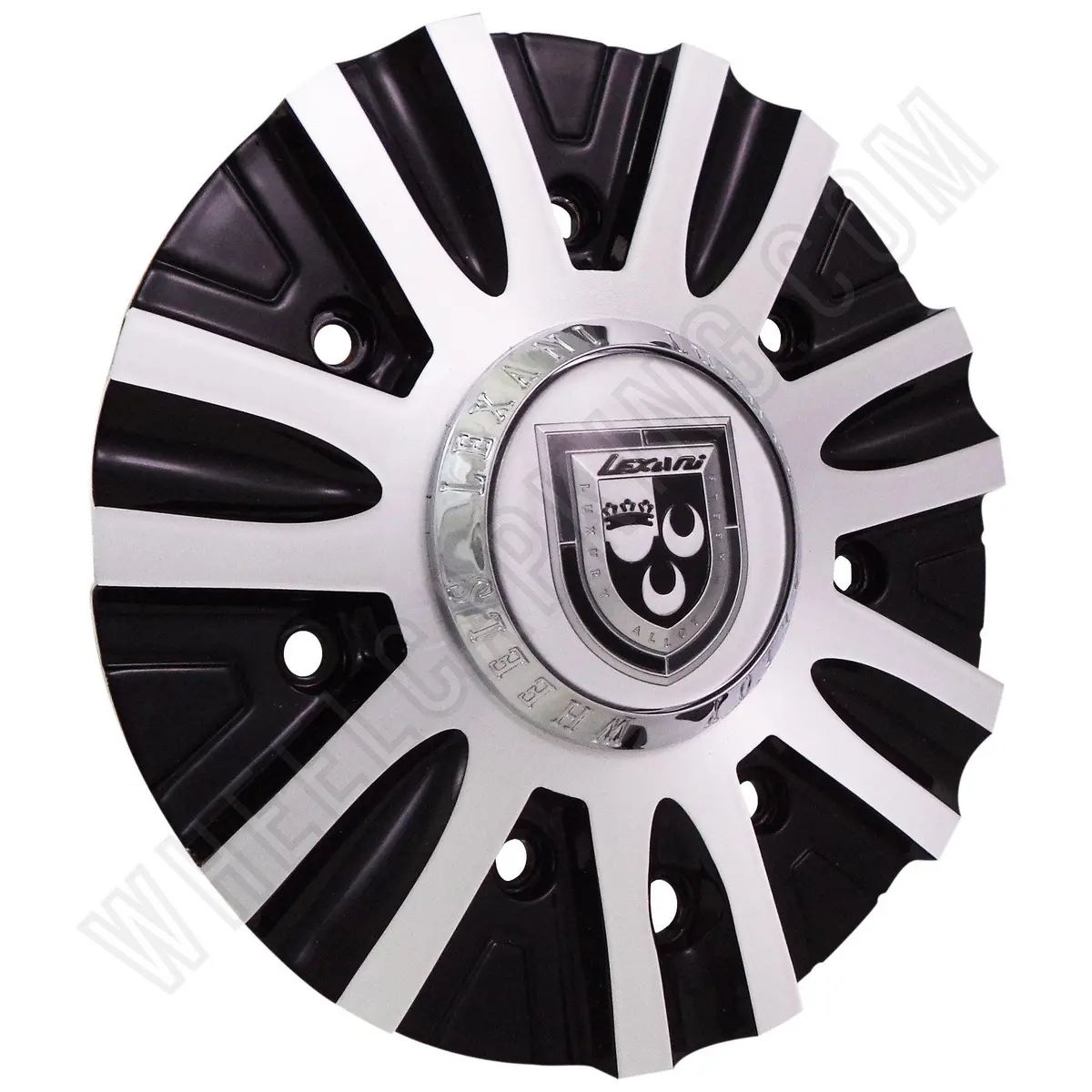 Lexani Wheels Silver / Black Custom Wheel Center Cap # C-188-4 / C-189 (4 Caps) 1