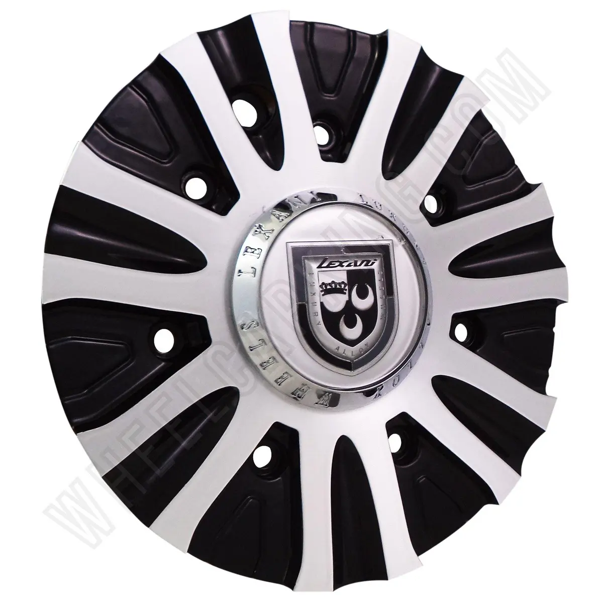 Lexani Wheels Silver / Black Custom Wheel Center Cap Caps # C-188-4 / C-189 (4 Caps) 1