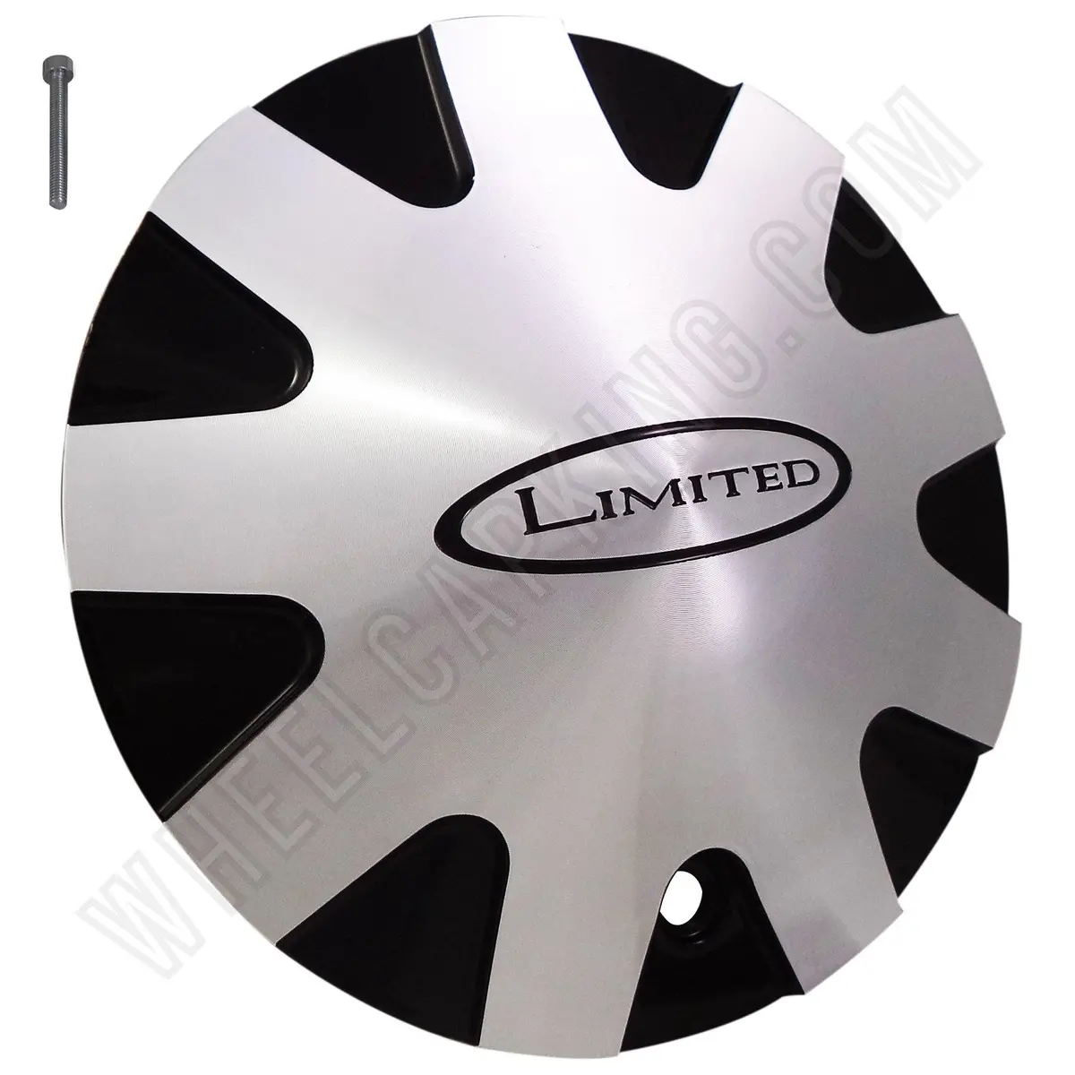 Limited Wheels Chrome / Black Custom Wheel Center Cap # 501-2085 (4 Caps) 1