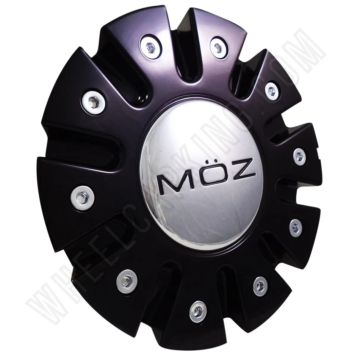 Moz Wheels Gloss Black / Chrome Custom Wheel Center Cap # 7770-15 (1 Cap) 1