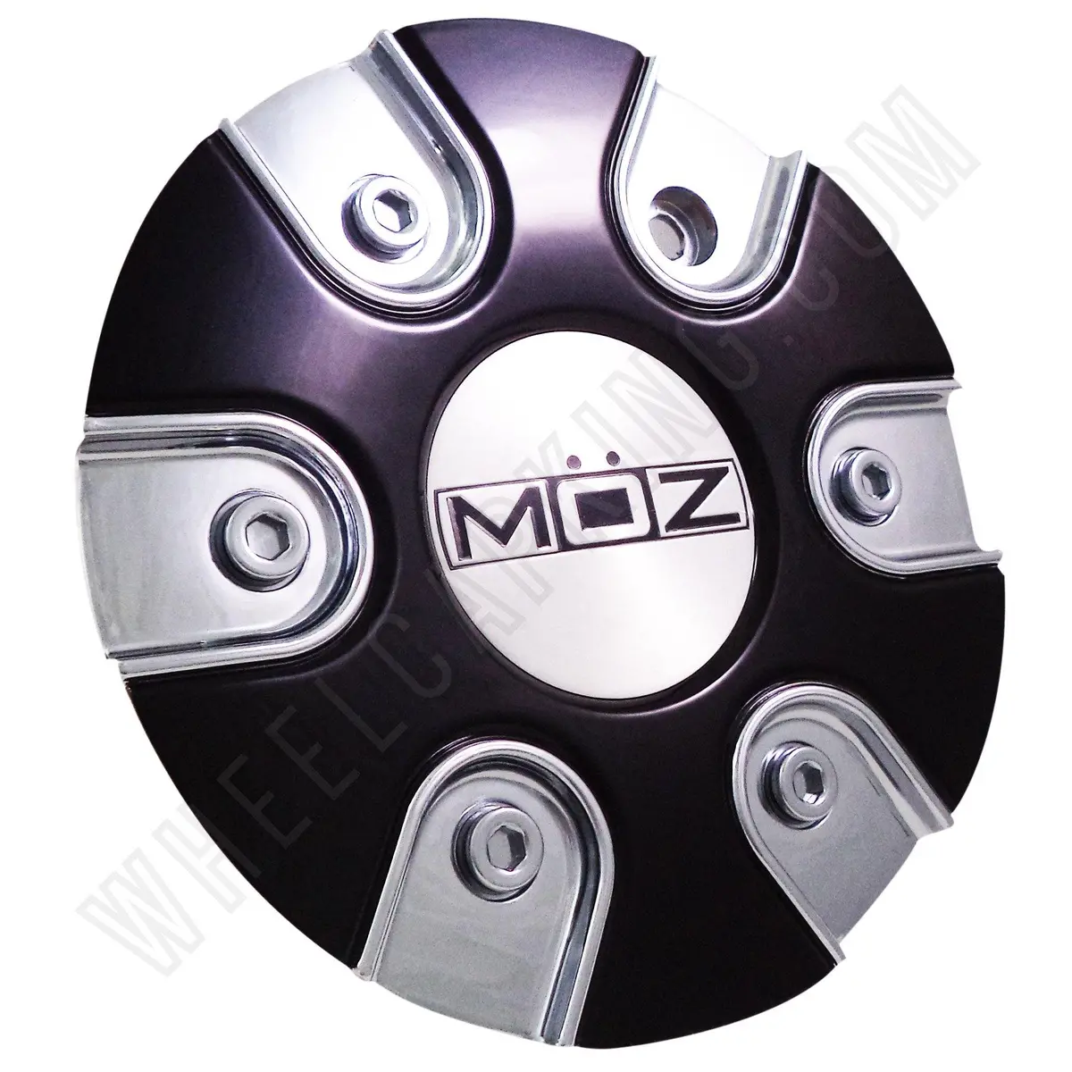 Moz Wheels 2001-20 Chrome/Black Custom Wheel Center Caps (1 Cap) 1