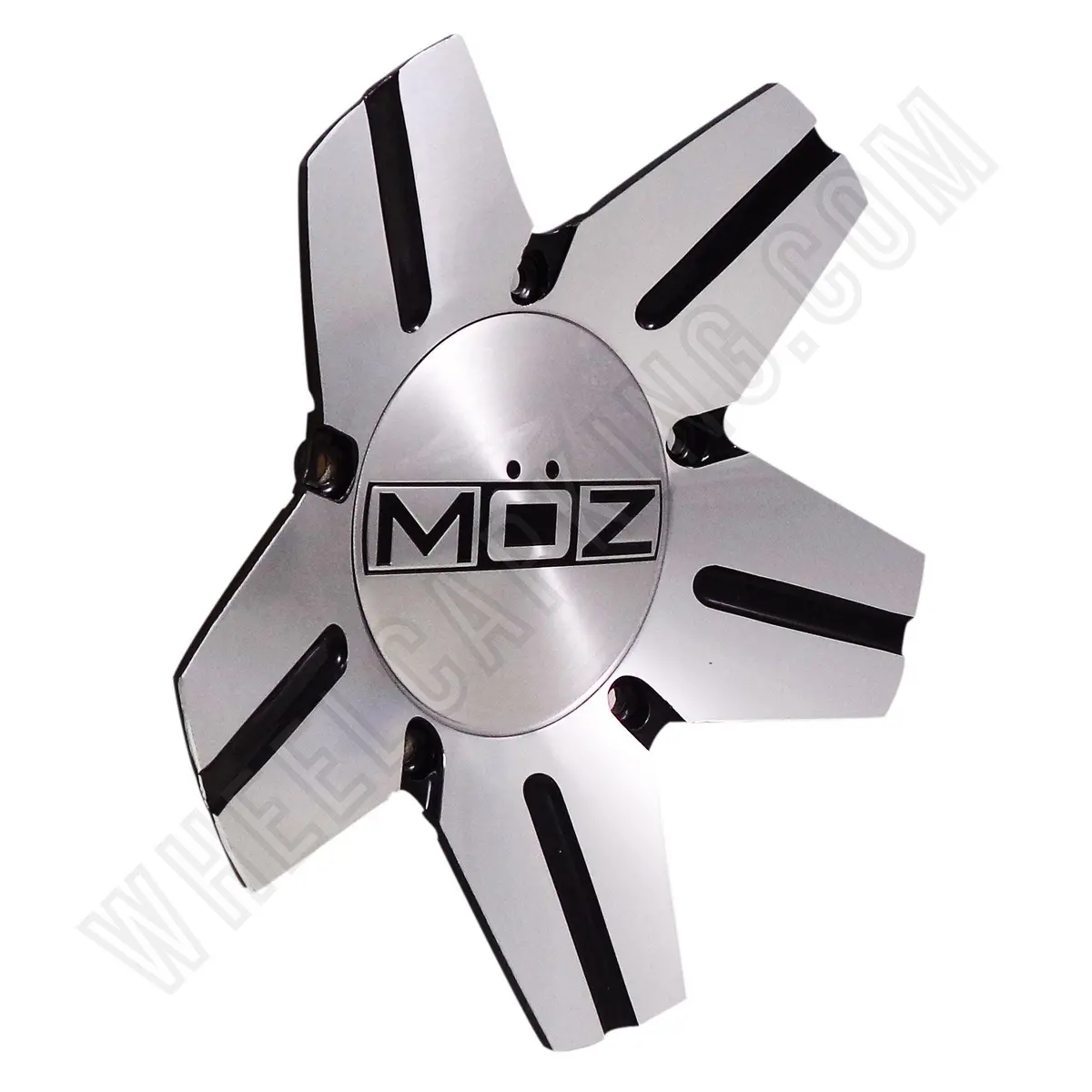 Moz 938-Al-Cap Wheels Silver/Black Custom Wheel Center Caps New! (4 Caps) 1