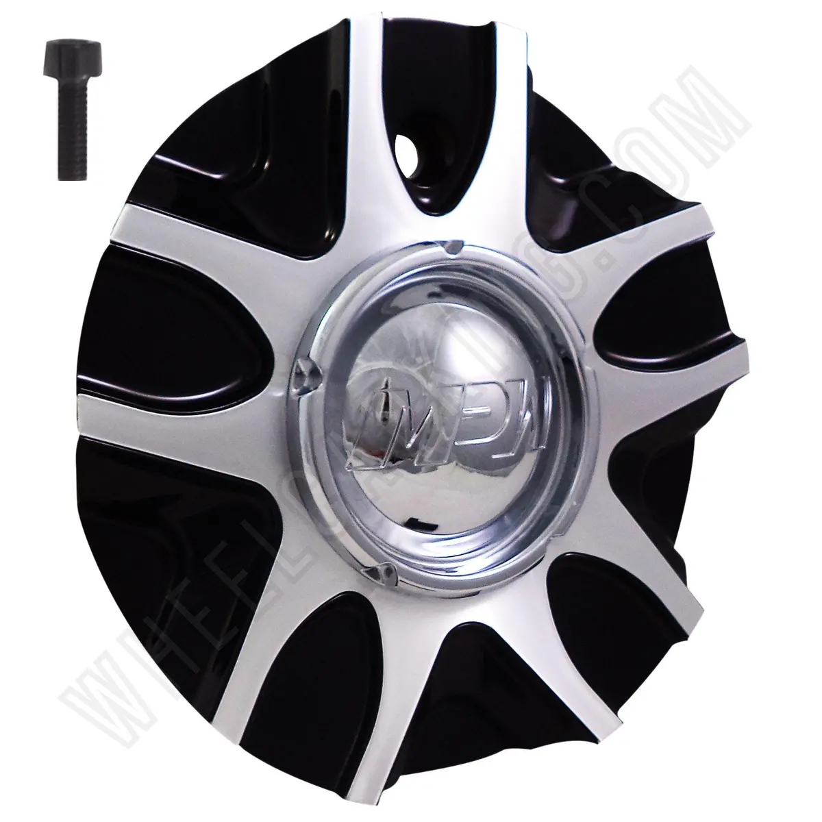 Mpw Wheels Silver / Gloss Black Custom Wheel Center Caps # C10mp109b (4 Caps) 1