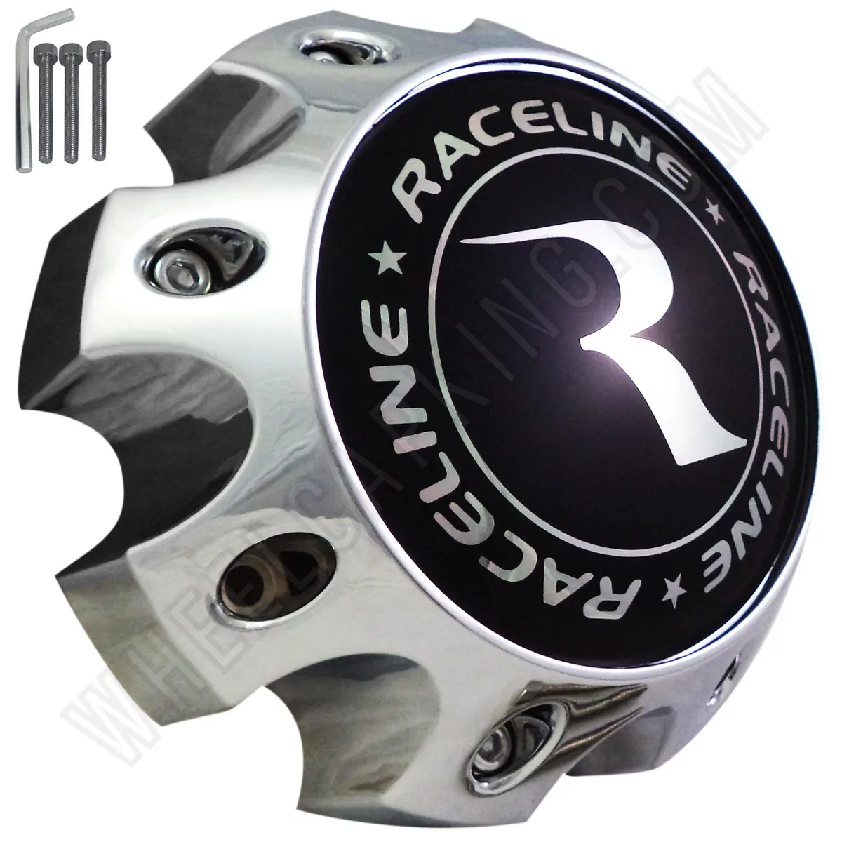 Raceline Wheels Chrome Custom Wheel Center Caps # 311164 / 1079L170 (1 Cap) 8 Lug 1