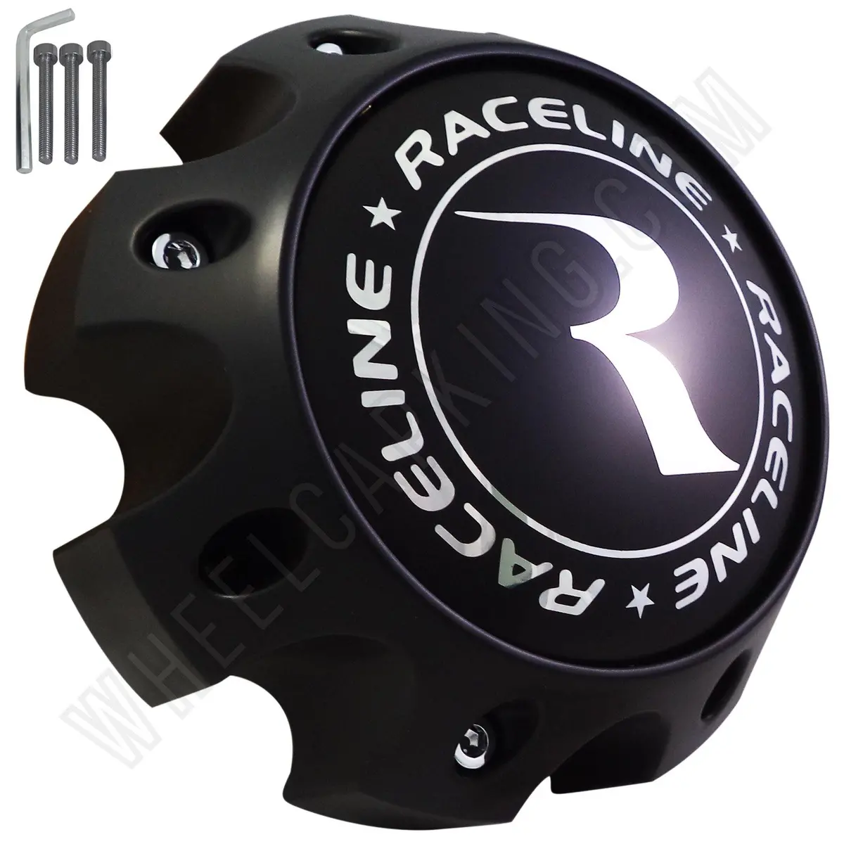 Raceline Wheels Flat Black Custom Wheel Center Caps  # 311164 / Cpr981-8-B (1 Cap) 8 Lug 1