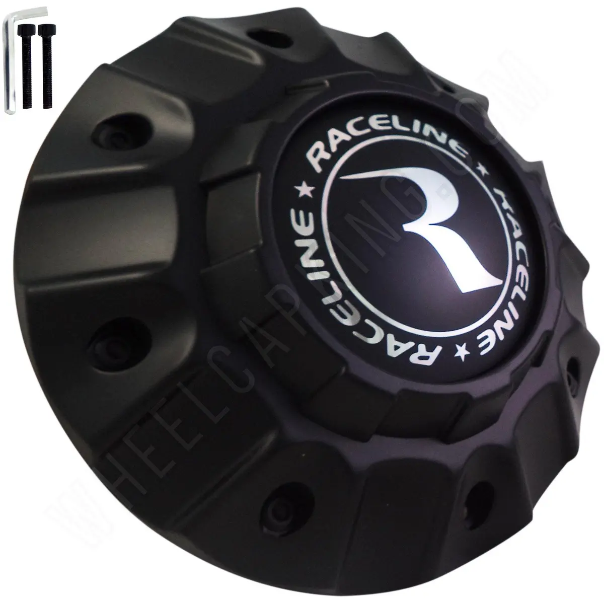 Raceline Wheels Flat Black Custom Wheel Center Caps # Pd-Capx-P1052-5H-6H (4 Caps) 5/6 Lug 1