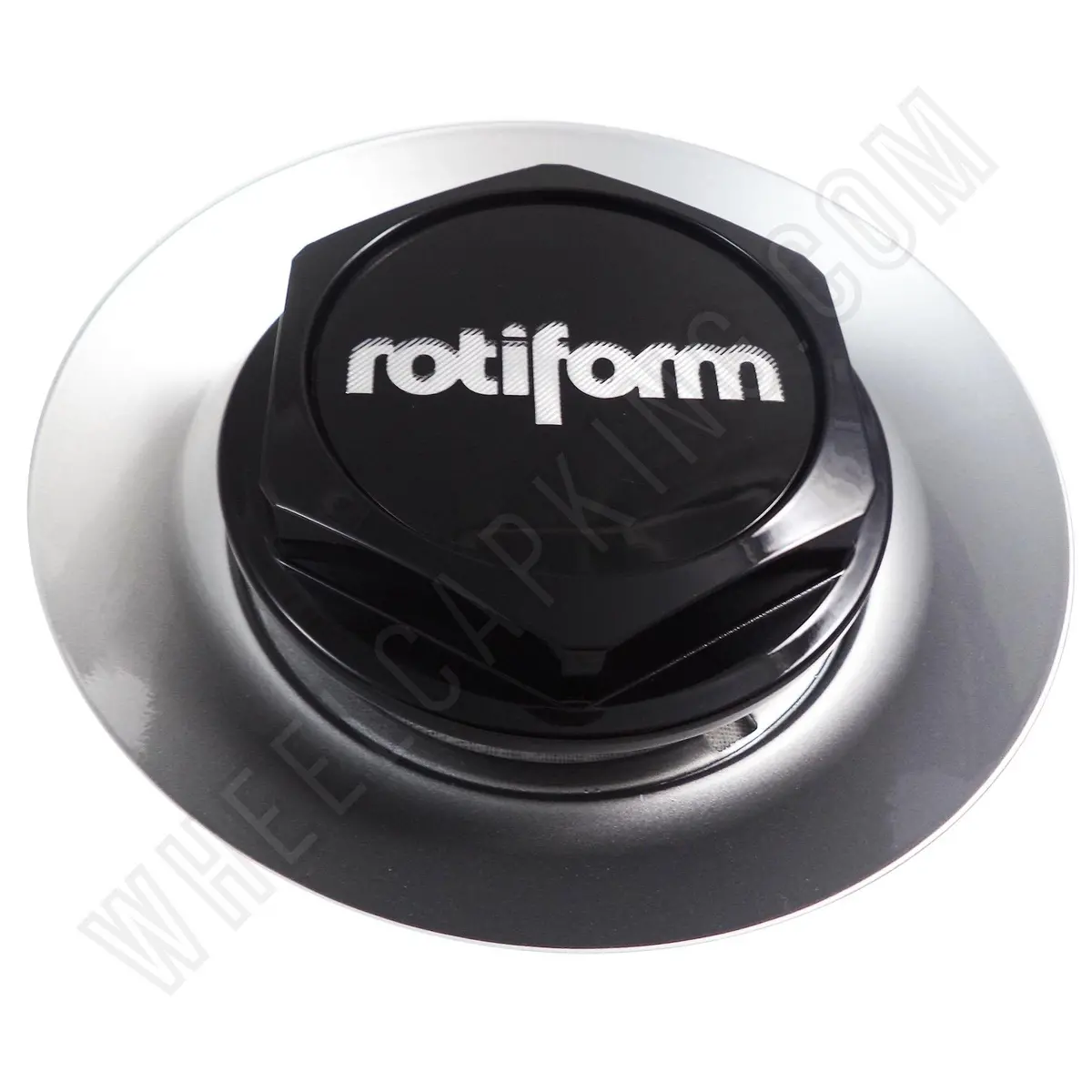 Rotiform Wheels Silver & Gloss Black Custom Wheel Center Caps # 36390-02 (1 Cap) 1