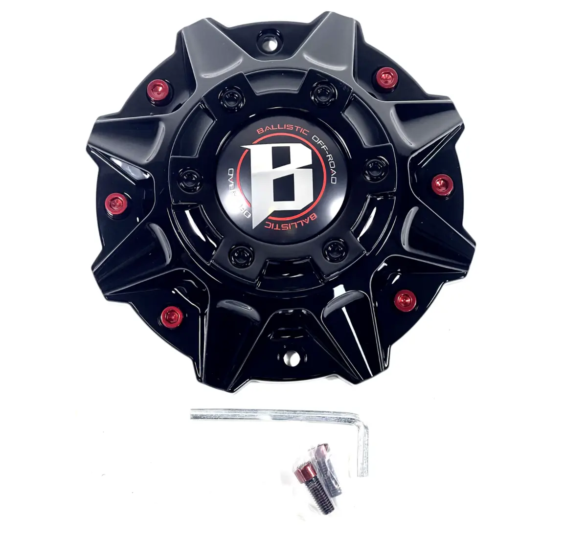 Ballistic 845 Morax Lg1208-33 Sgd0010 Gloss Black / Red Wheel Center Cap Wxorgb (4 Caps) 1