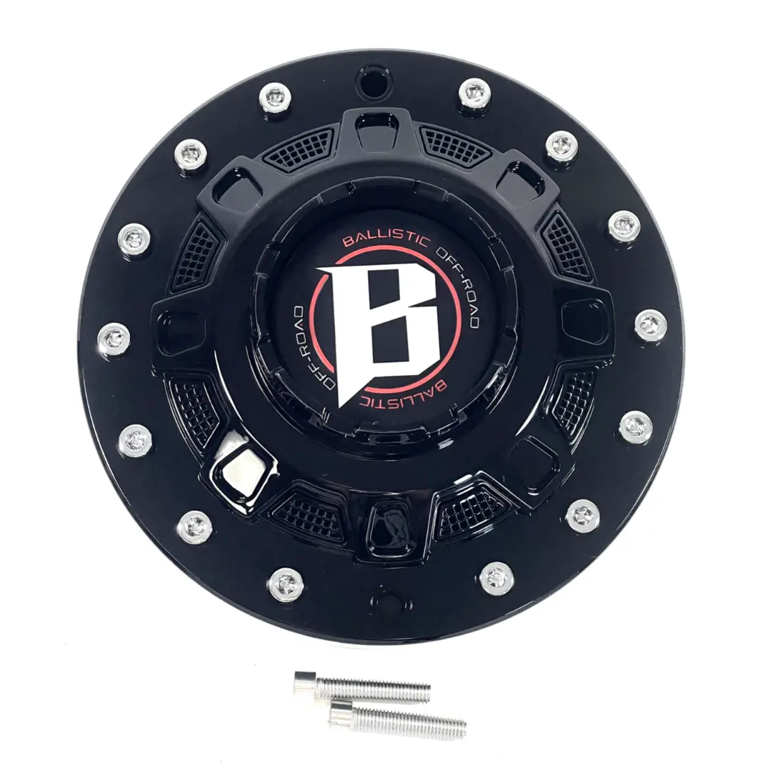 Ballistic Gloss Black Chrome Rivets Wheel Rim Center Cap Cap Bl-02 (4 Caps) + Screw 1