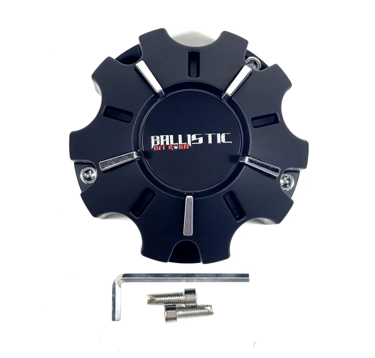 Ballistic Off-Road Wheel Center Cap Matte Black Wx-10-Cap (4 Caps) + Screws 1