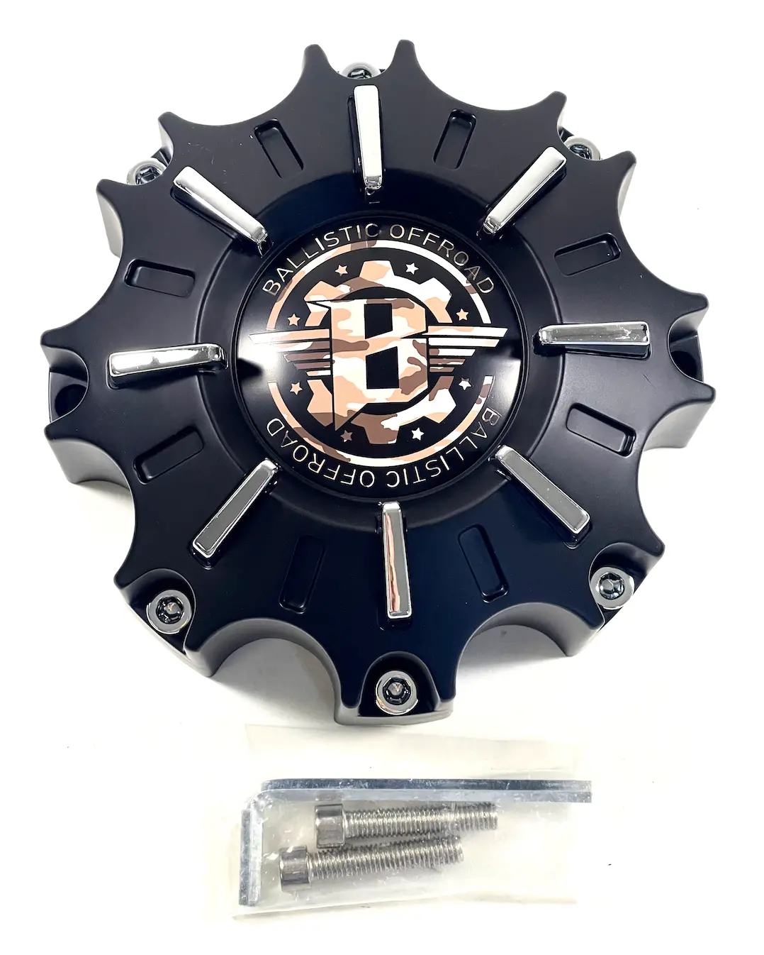 Ballistic Off-Road Wheel Center Cap Matte Black 8 Lug Wx-11-Cap Sgd0010 (4 Caps) + Screws 1