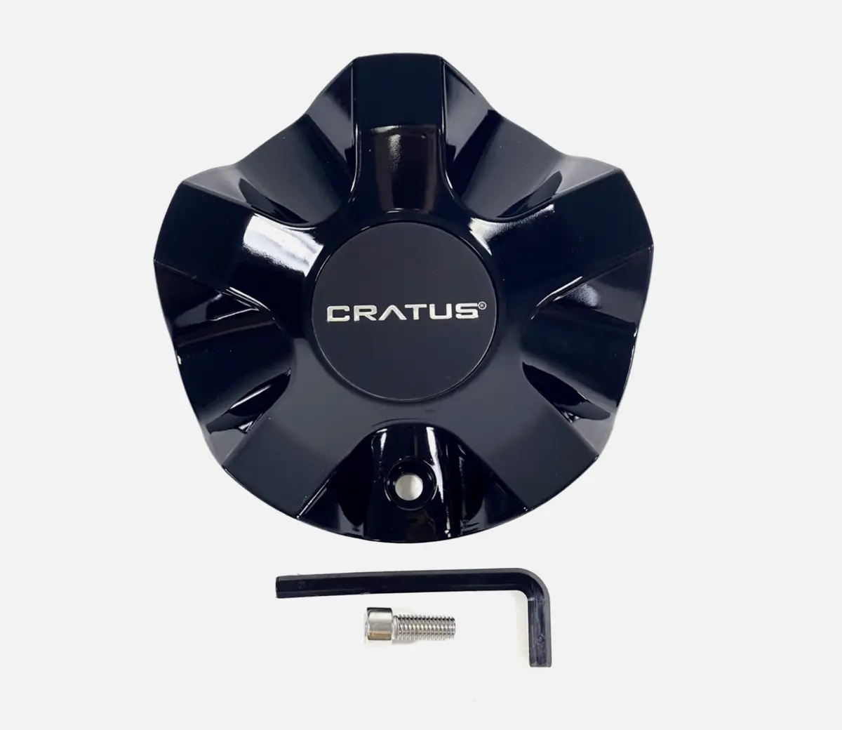Cratus Wheels Gloss Black Wheel Center Cap # Cr-101 (1 Cap) + Bolts 1
