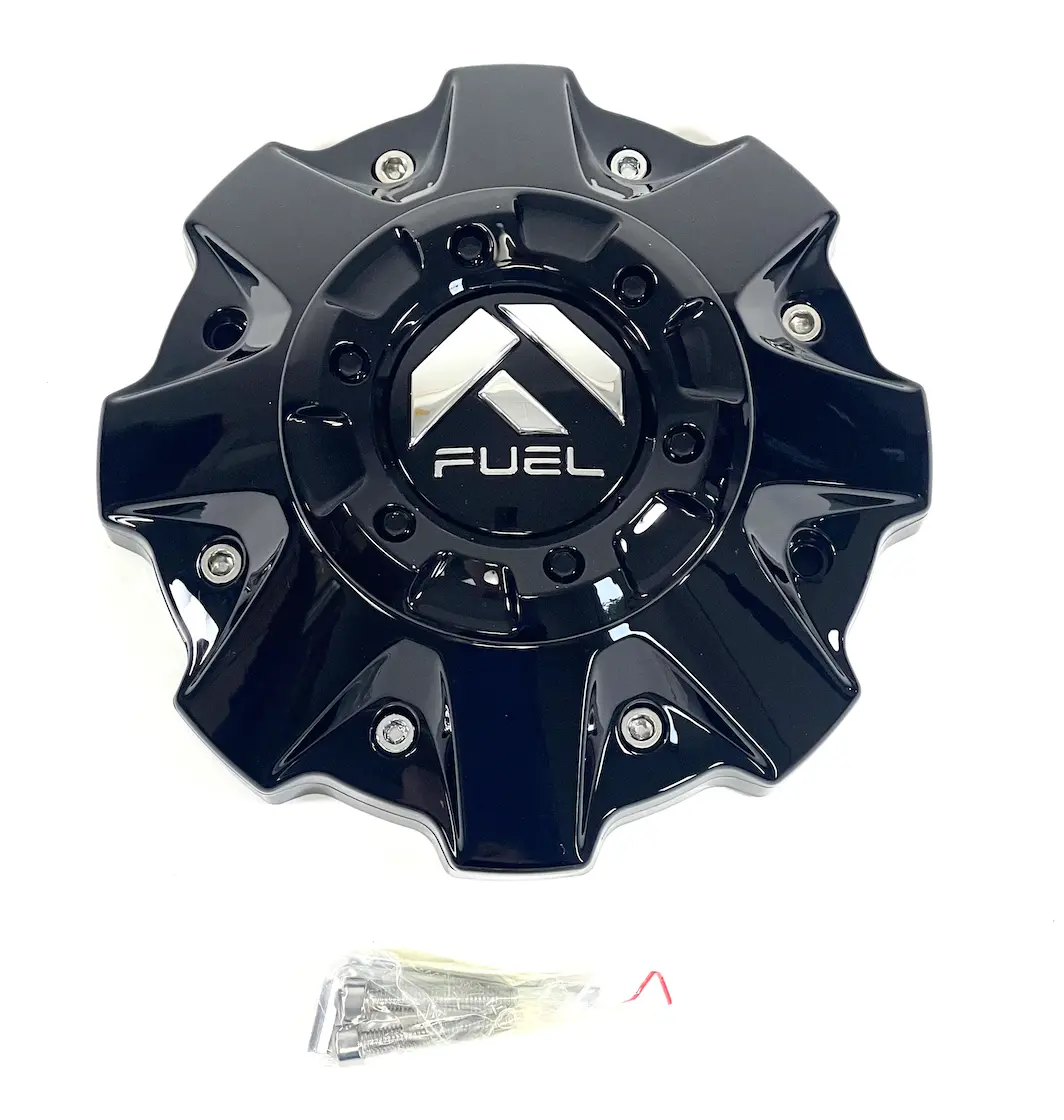 Fuel Off-Road Gloss Black Wheel Center Cap Chrome Logo 1001-63Gbkit5 (1 Cap) + Screws 1