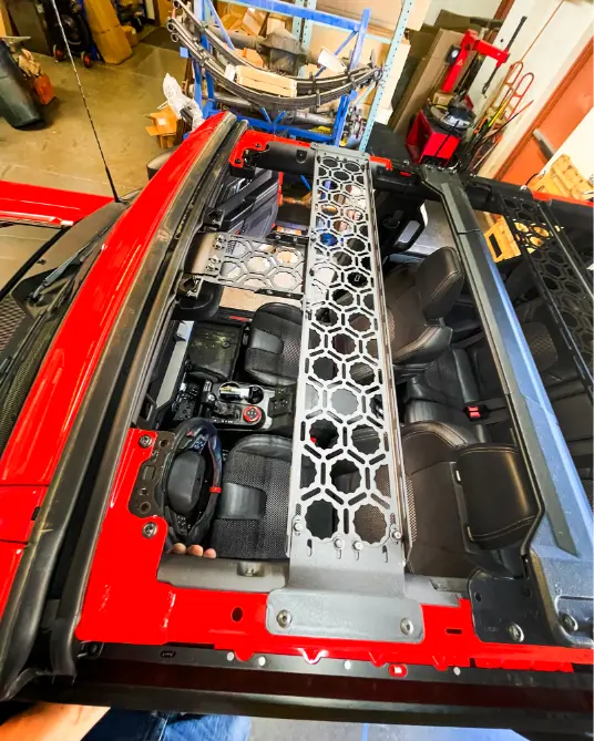 Bronco Raptor 2022 + Inside Roof Mount (Across Front Seats With Short Front Panel) By Adapt-A-Panel 1