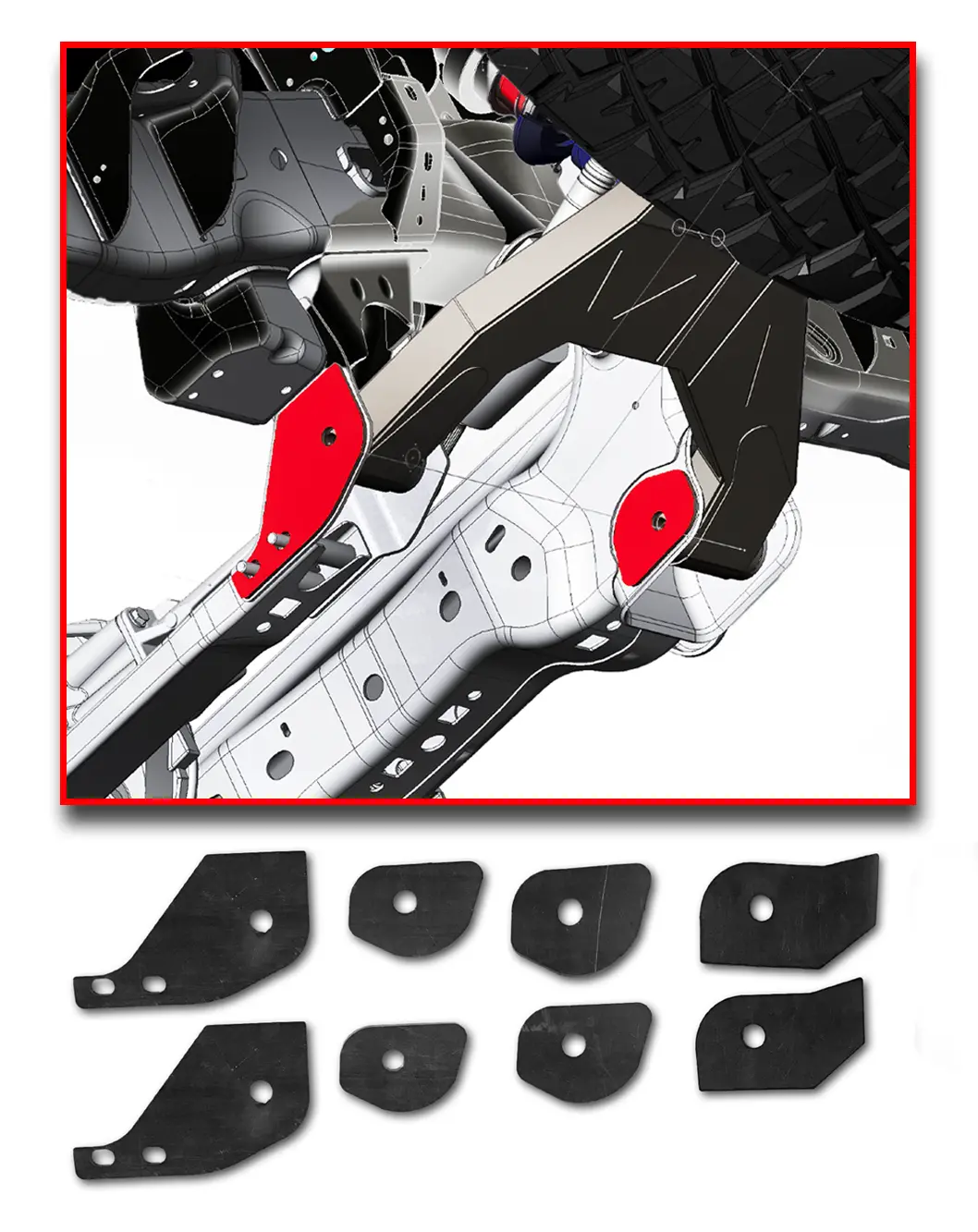 2010 - 2014 Gen 1 Raptor - Lower Arm Slot Delete Weld In Plate Kit 1