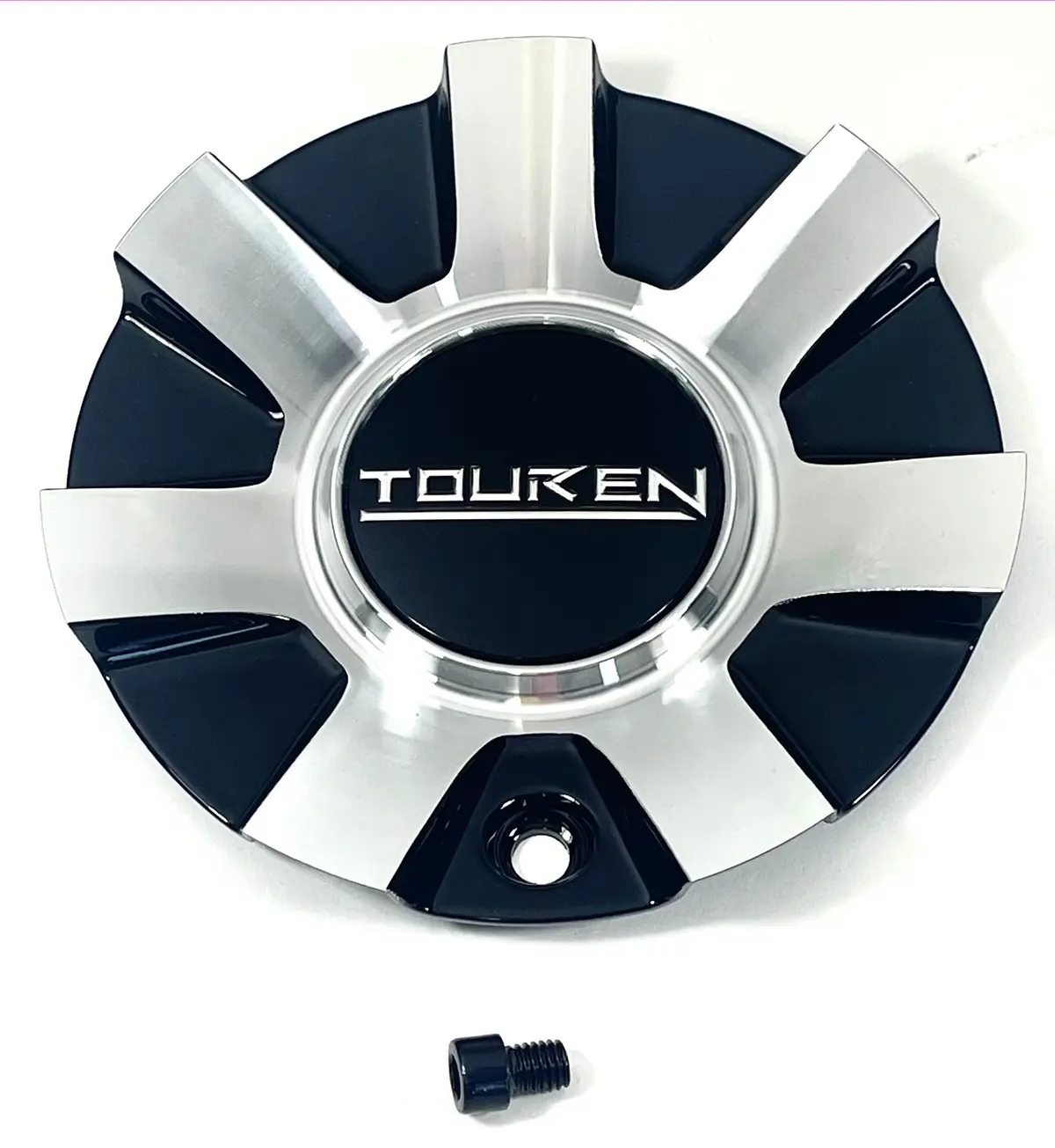 Touren # C1032601b / C-216-1 / Tr60 3260 Black Machined Wheel Rim Center Cap (4 Caps) 1
