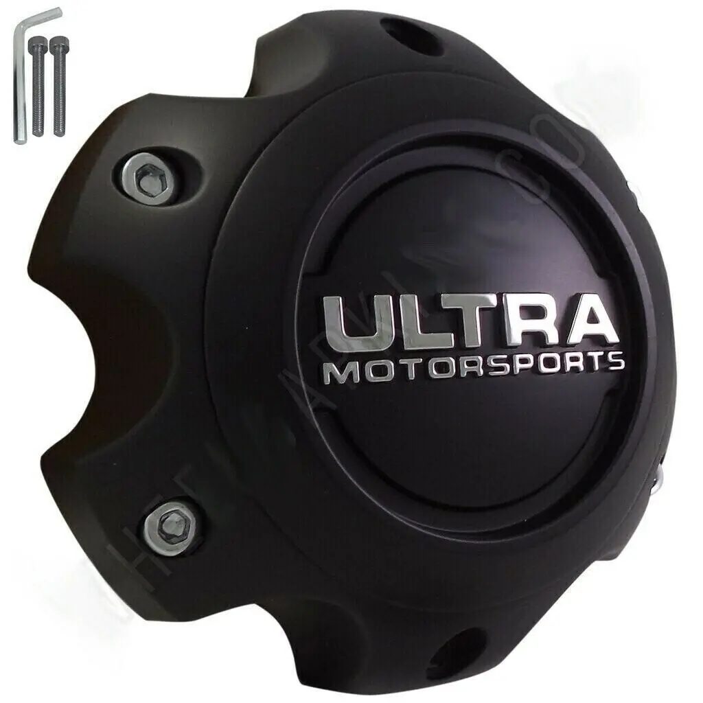 Ultra Motorsports Wheels Flat Black Wheel Center Cap Caps # 89-9765 (4 Caps) 6 Lug 1