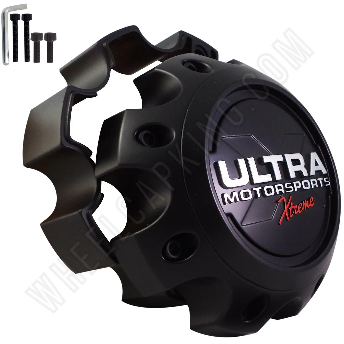 Ultra Wheels Xtreme Flat Black Custom Wheel Center Caps # 89-9780Sbx (4 Caps) 1