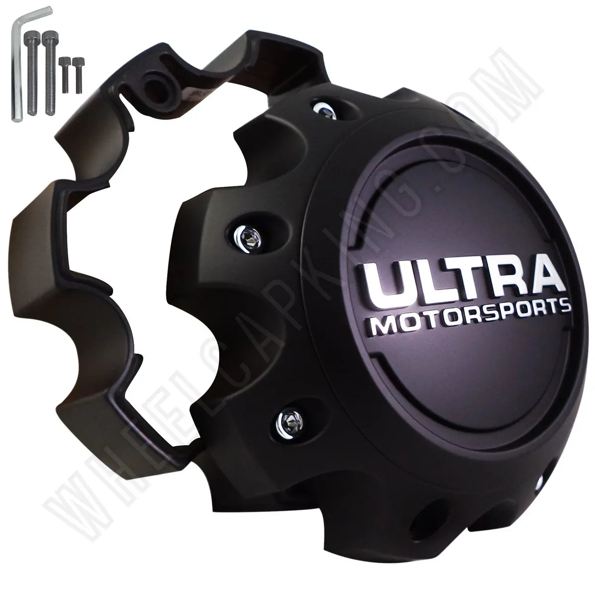 Ultra Wheels Flat Black Custom Wheel Center Caps # 89-9780 / 89-Spacer-8Sb (4 Caps) 1
