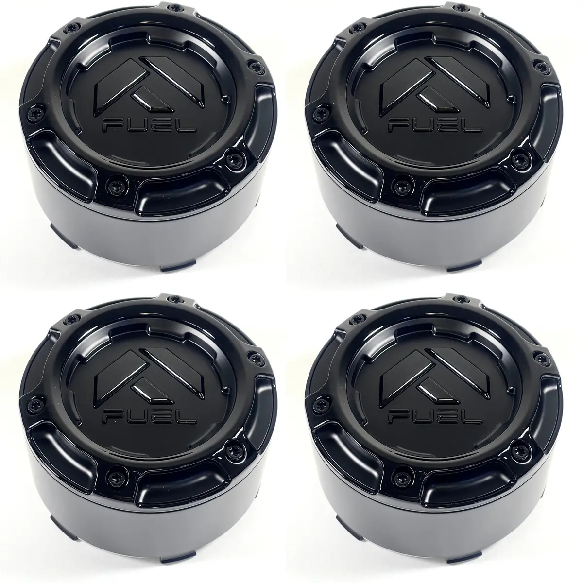 Fuel Off-Road Gloss Black Black Logo Wheel Center Cap 1005-49Gbld Snap In New (4 Caps) 1