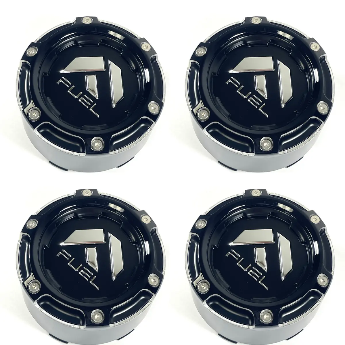 Fuel Gloss Matte Black Wheel Center Cap Snap Open-End Closed-End # 1005-50Snbl (4 Caps) 1