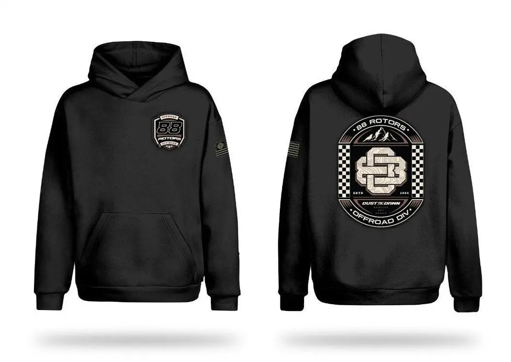 88 Rotors Offroad X Dust Til Dawn *V1* Black Hoodie Hooded Sweatshirt 1