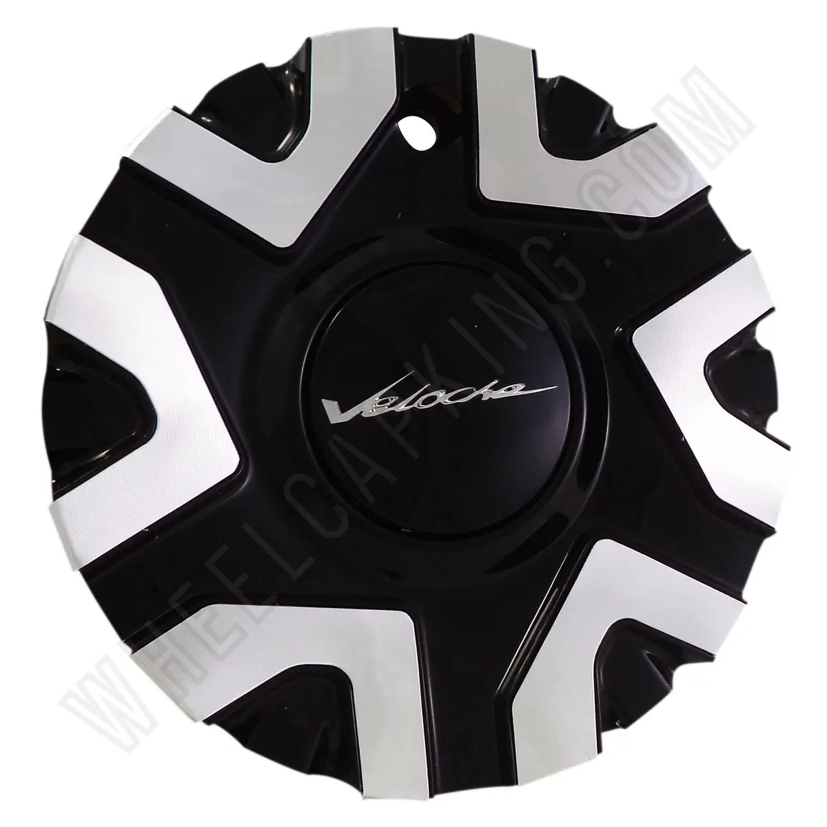 Veloche Wheels C10575b Gloss Black/Silver Custom Wheel Center Caps (1 Cap) 1