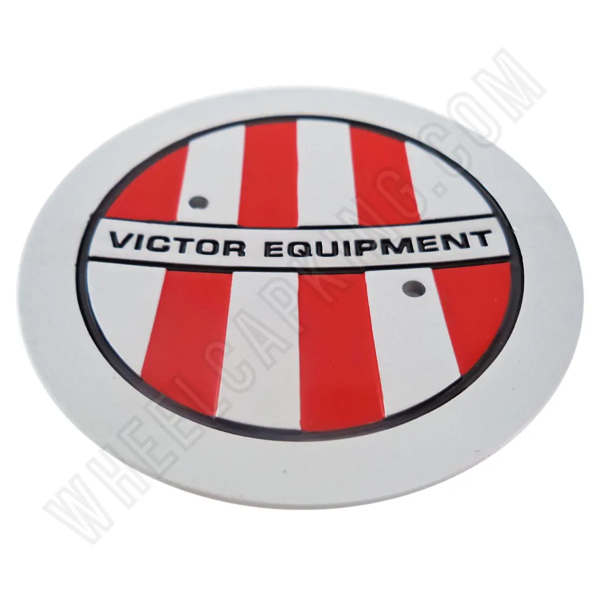 Victor Equipment Silver / Red Custom Wheel Center Cap # C-E76 (4 Caps) 1