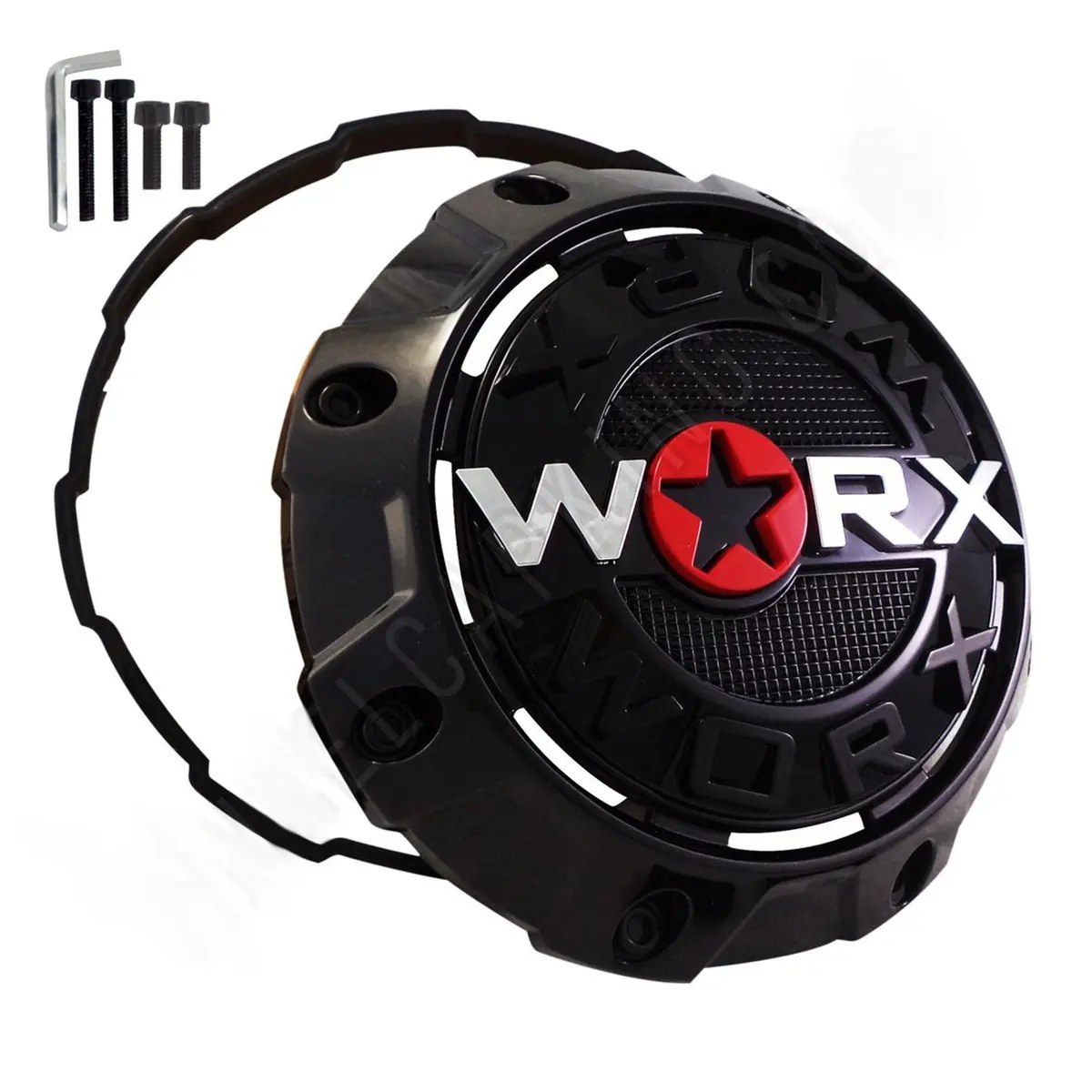 Worx Wheels Gloss Black Custom Wheel Center Caps # A89-8856L, Wrx-8856Lb (1 Cap) 1