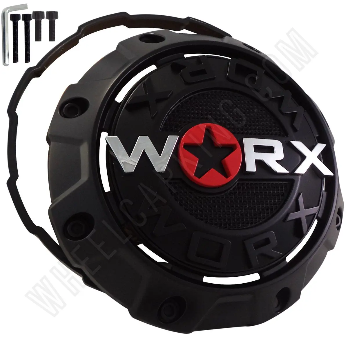 Worx Wheels Flat Black Custom Wheel Center Caps # A89-8856L, Wrx-8856Lb (1 Cap) 1