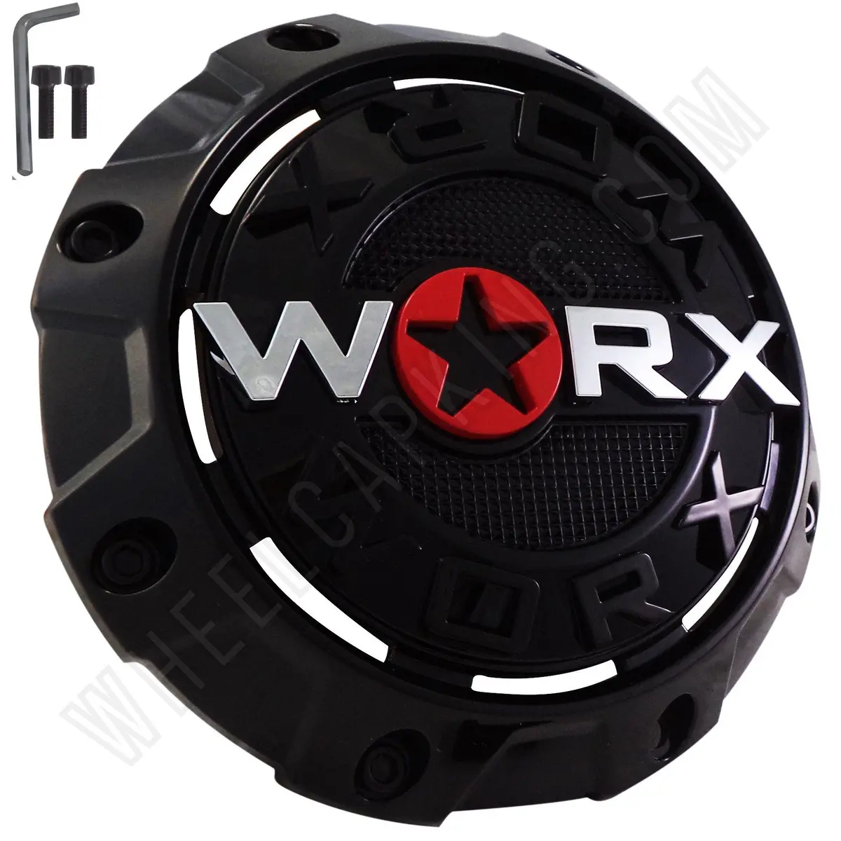 Worx Wheels Gloss Black Custom Wheel Center Caps # A89-8856 / Wrx-8856 (4 Caps) 1