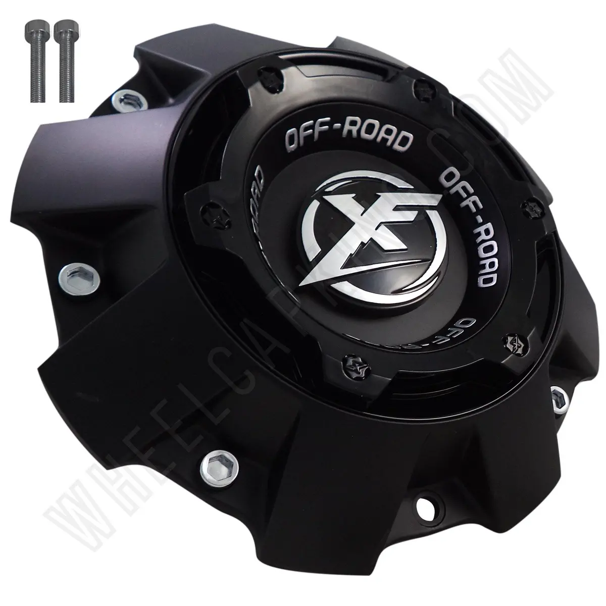 Xf Offroad Wheels Flat Blk/Gloss Black Top Short Custom Center Cap # 1444L227 (4 Caps) 1