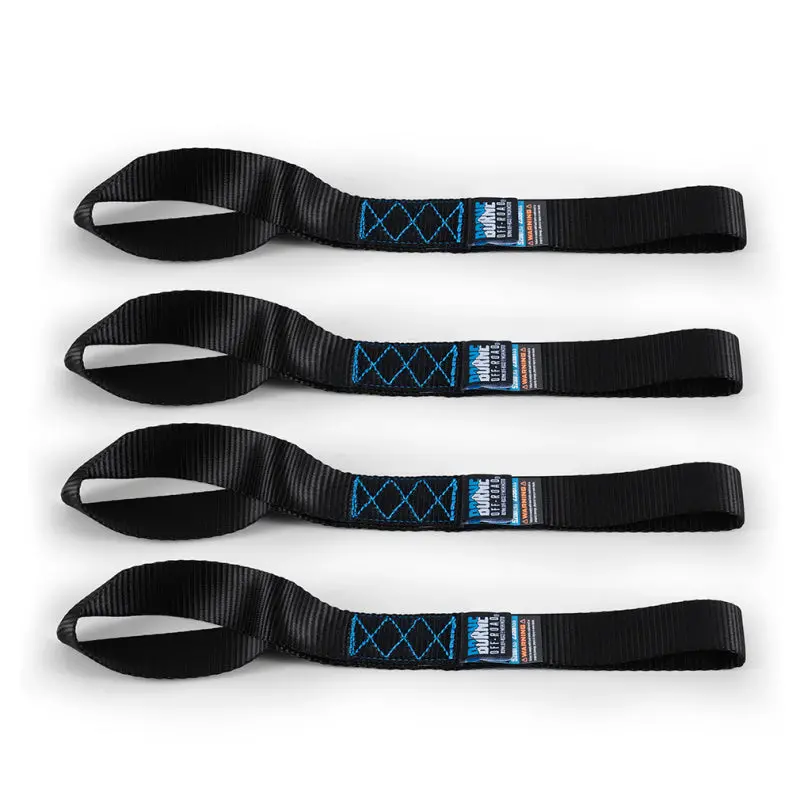 Borne Off-Road Heavy-Duty Ratchet Tie-Down Kit (4-Pack) - Black 1